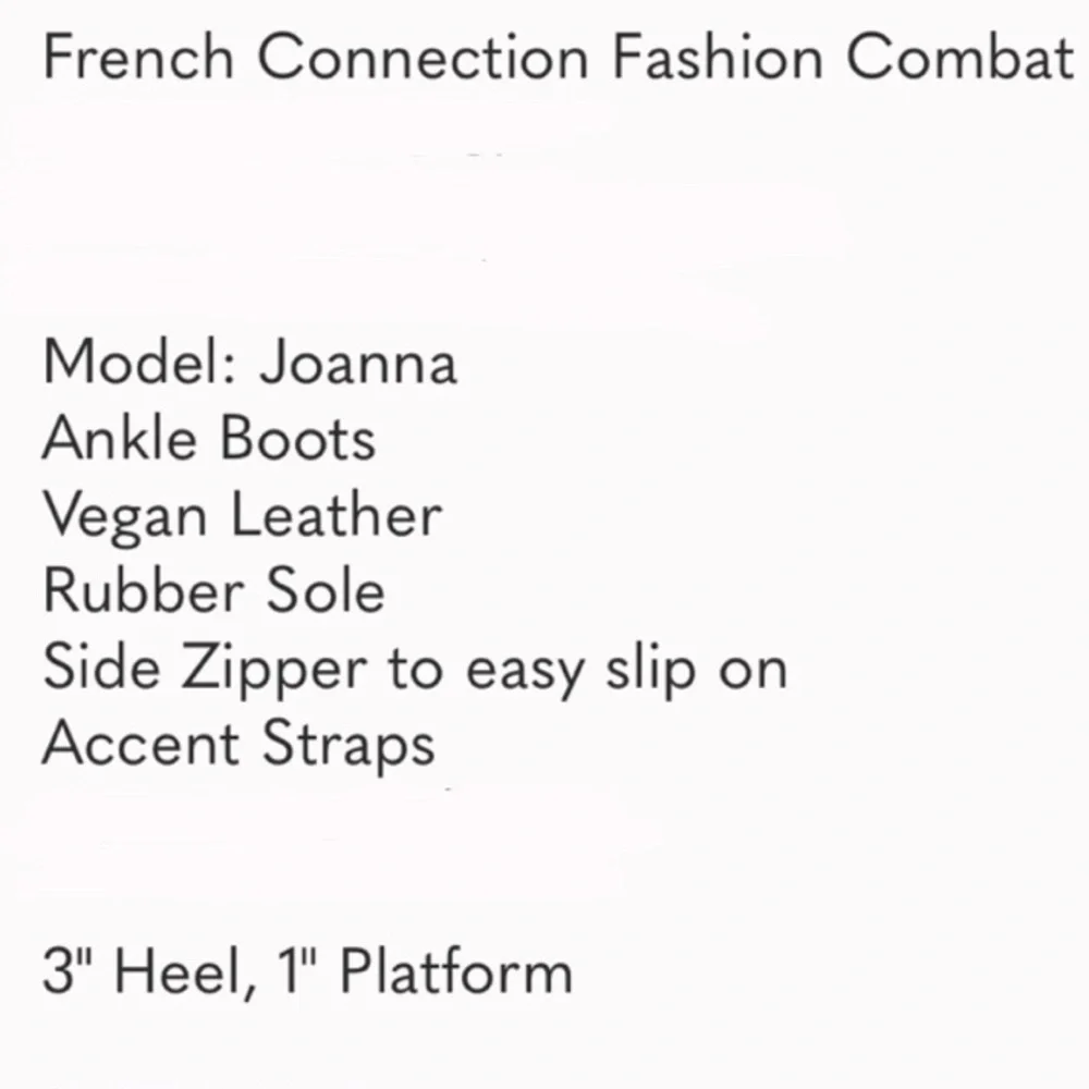 French connection black combat chunky platform lug boots size 10 vegan leather - Picture 10 of 10